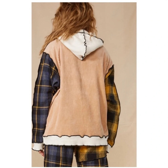 Jaded London Mixed Check Oversized Hoodie - Picture 3 of 9